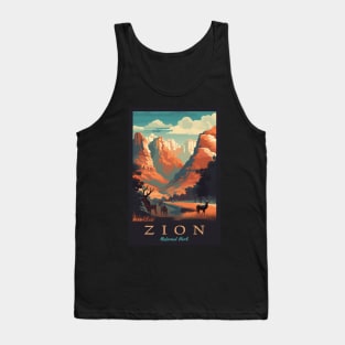 Zion National Park Vintage Travel Poster Tank Top